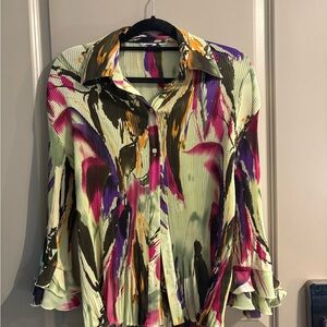 Multicolor Abstract Print Women's Top